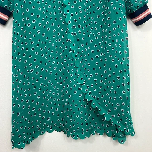 Ted Baker Sibella Green Floral Sheer Dress Sz 0 - Picture 10 of 14